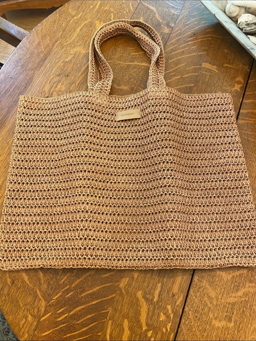 Burberry Straw Tote in Light Brown
